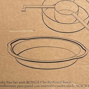 Pampered Chef Cake Pan Set with Bonus Checkerboard Insert